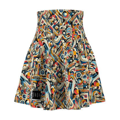 Abstract Graphic Art Modern Artistic Expression Women's Skater Skirt - 8404 Design-62