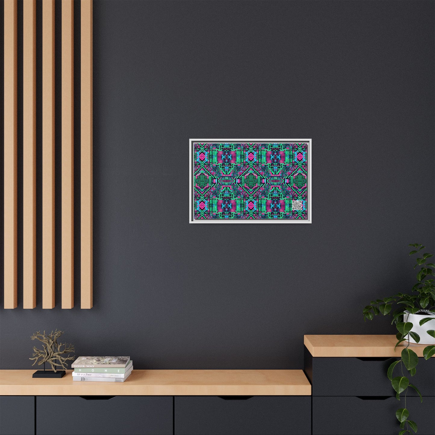 Digital Glitch Vibes Tech-Inspired Streetwear Matte Canvas, Framed (multi-Color) - 8404 Design-71 B