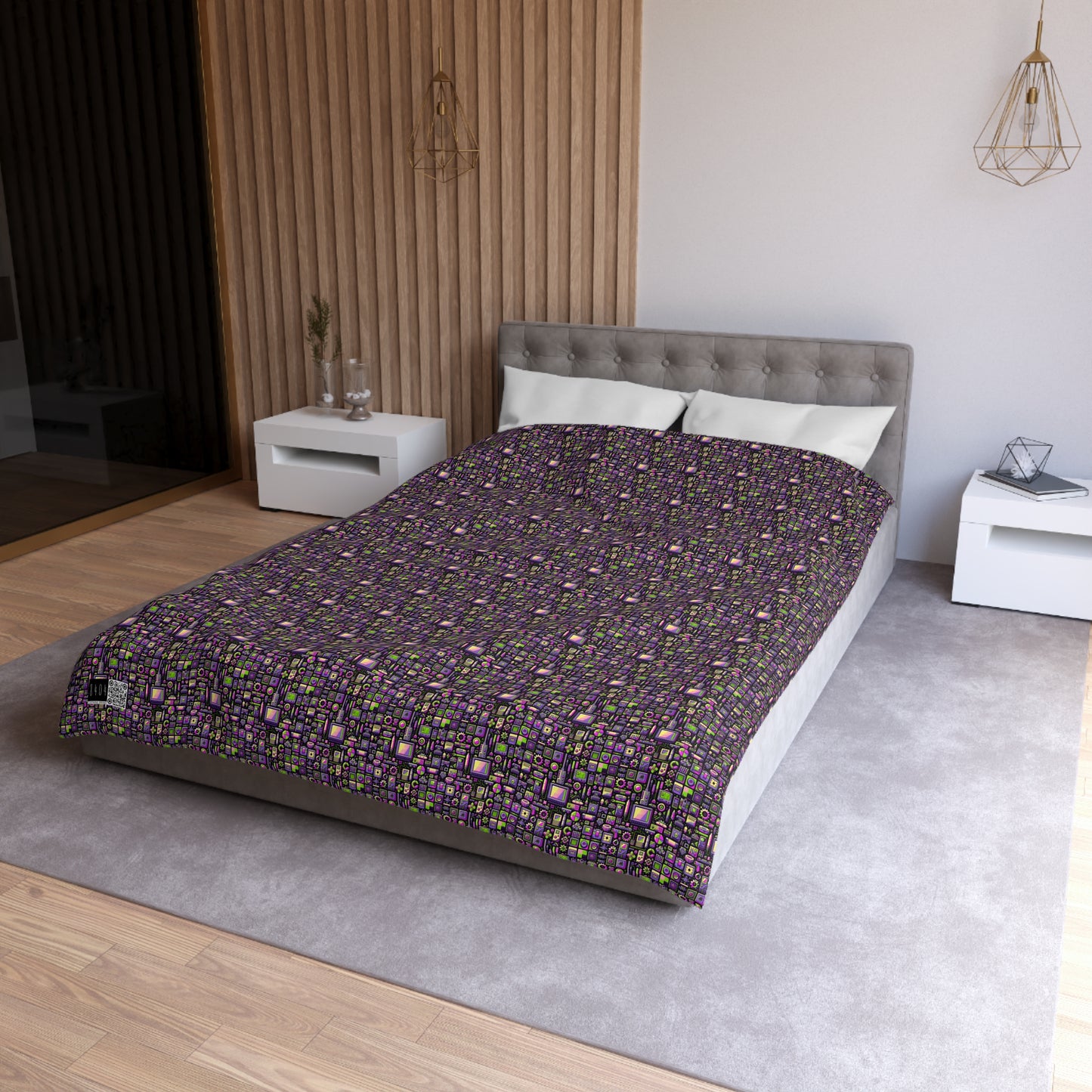 Digital Nostalgia Remix Modern Vintage Fusion Microfiber Duvet Cover - 8404 Design-67