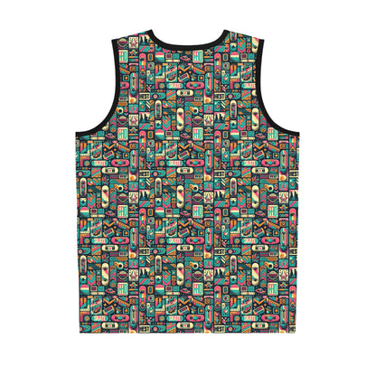 Skate Culture Revival Urban Retro Cool Basketball Jersey - 8404 Design-61