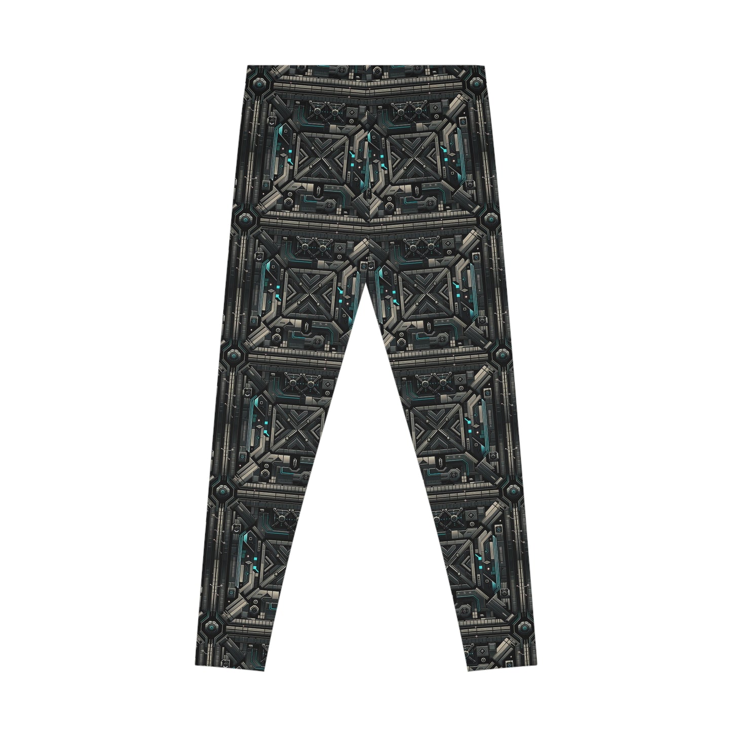 Tech Noir Futuristic Tech Aesthetic with a Dark Twist Stretch Leggings - 8404 Design-59