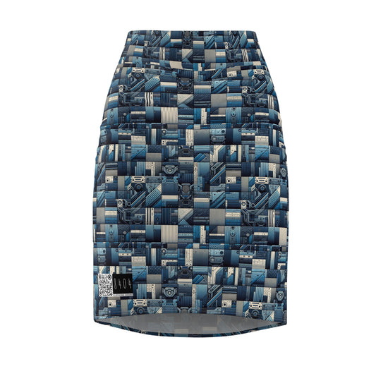 Tech-Inspired Utility Tech-Forward Streetwear With Utilitarian Edge Women's Pencil Skirt - 8404 Design-44