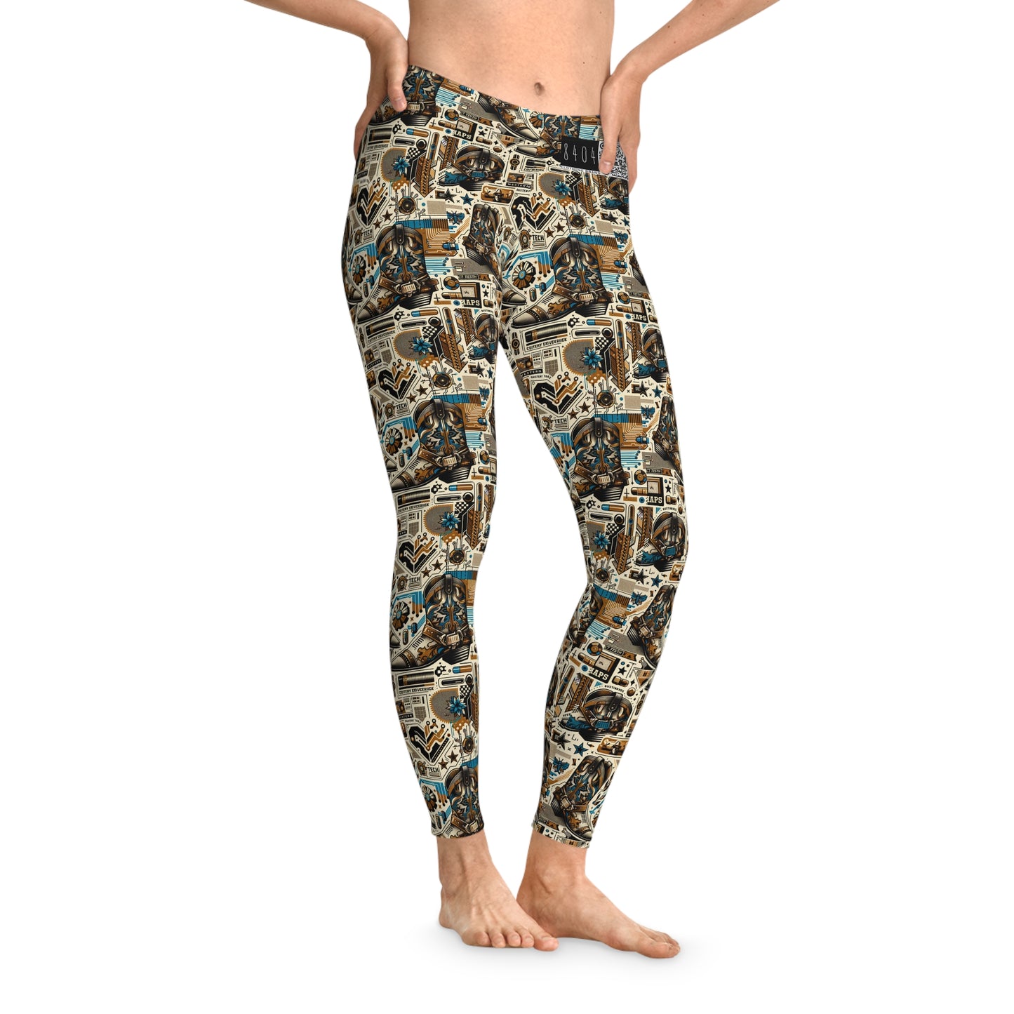 Digital Cowboy Chic Tech-Infused Western Fusion Stretch Leggings - 8404 Design-45
