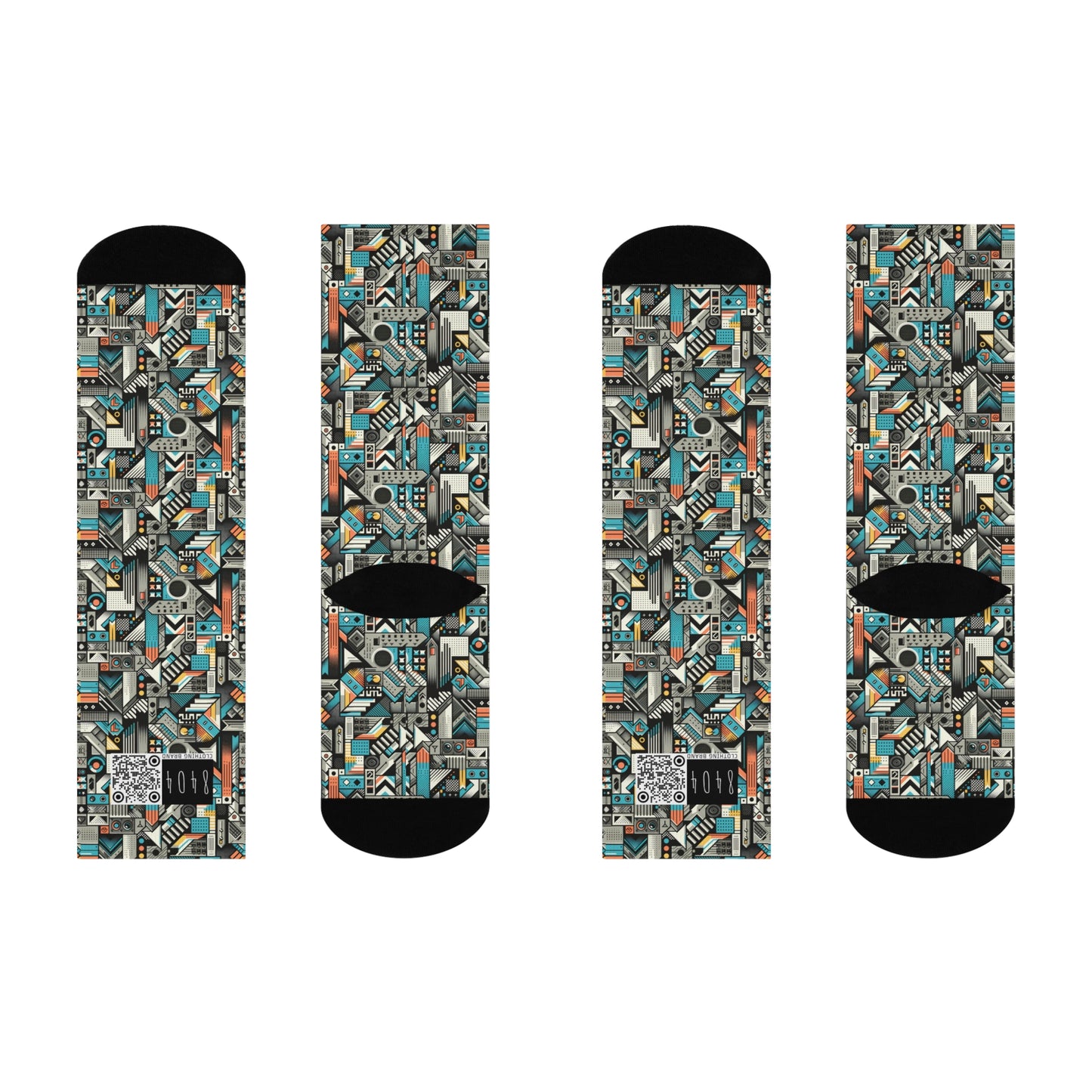 Digital Street Art Urban Street Style Cushioned Crew Socks - 8404 Design-81