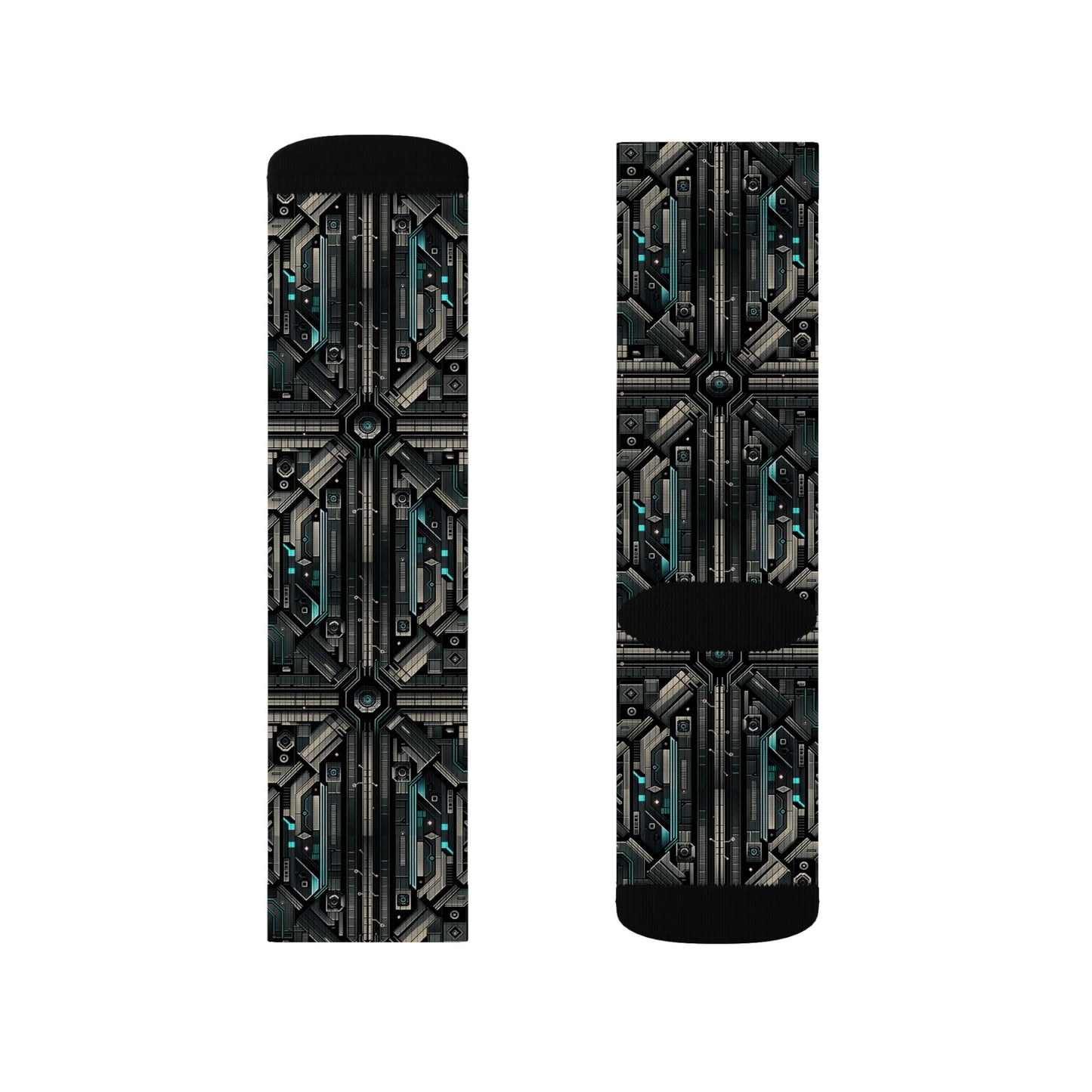 Tech Noir Futuristic Tech Aesthetic with a Dark Twist Sublimation Socks - 8404 Design-59