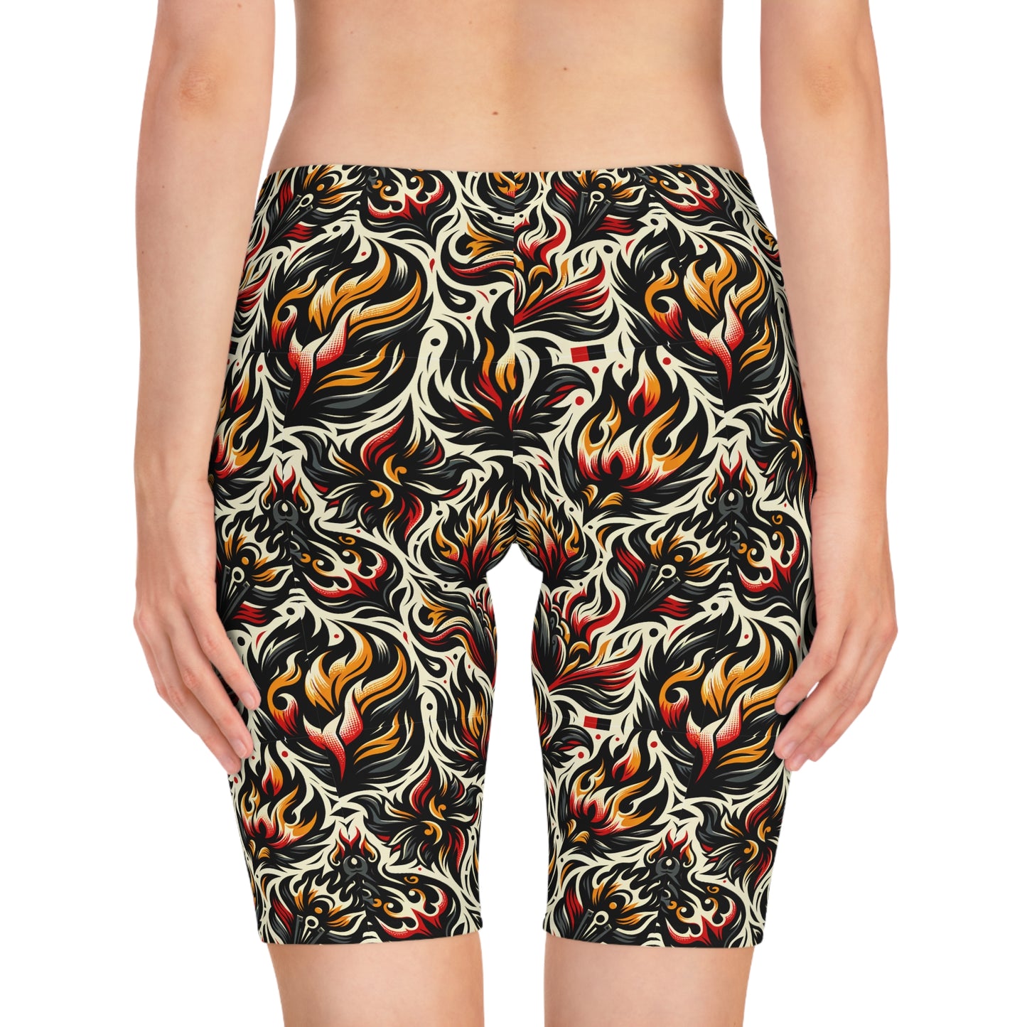 Fire & Flames Bold Streetwear Statement Women's Bike Shorts - 8404 Design-57
