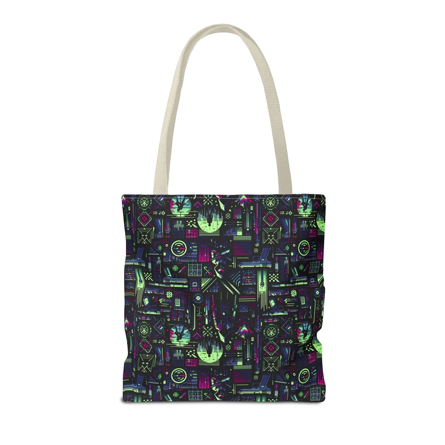 Tech Noir Futuristic Cyberpunk Tote Bag - 8404 Design-63