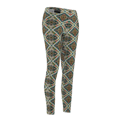 Cultural Fusion Tech Blend of Cultural Heritage With Tech-Inspired Elements Women's Cut & Sew Casual Leggings - 8404 Design-64