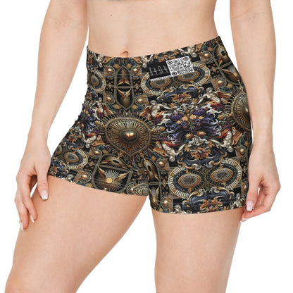 Digital Renaissance Luxurious Streetwear Inspired By Classical Art With a Modern Twist Women's Shorts - 8404 Design-55