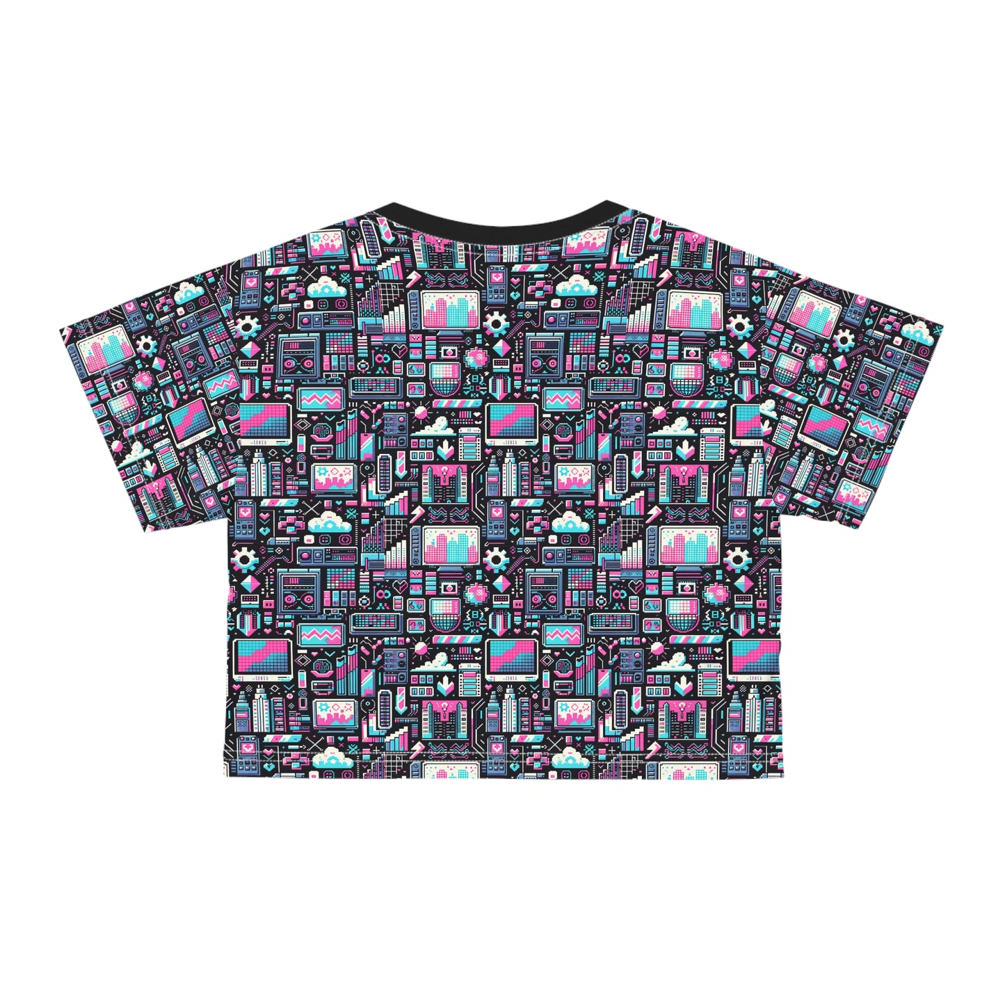 Digital Rebellion Youthful Streetwear with a Rebellious Digital Twist Crop Tee - 8404 Design-71