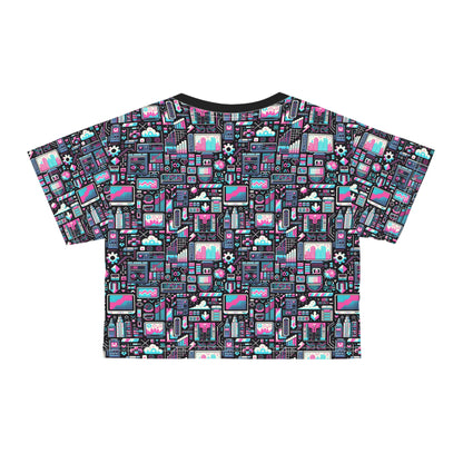 Digital Rebellion Youthful Streetwear with a Rebellious Digital Twist Crop Tee - 8404 Design-71