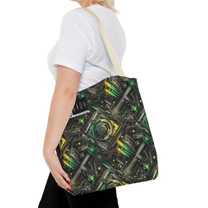 Tech Noir Graphics Tech-Inspired Streetwear Tote Bag - 8404 Design-57