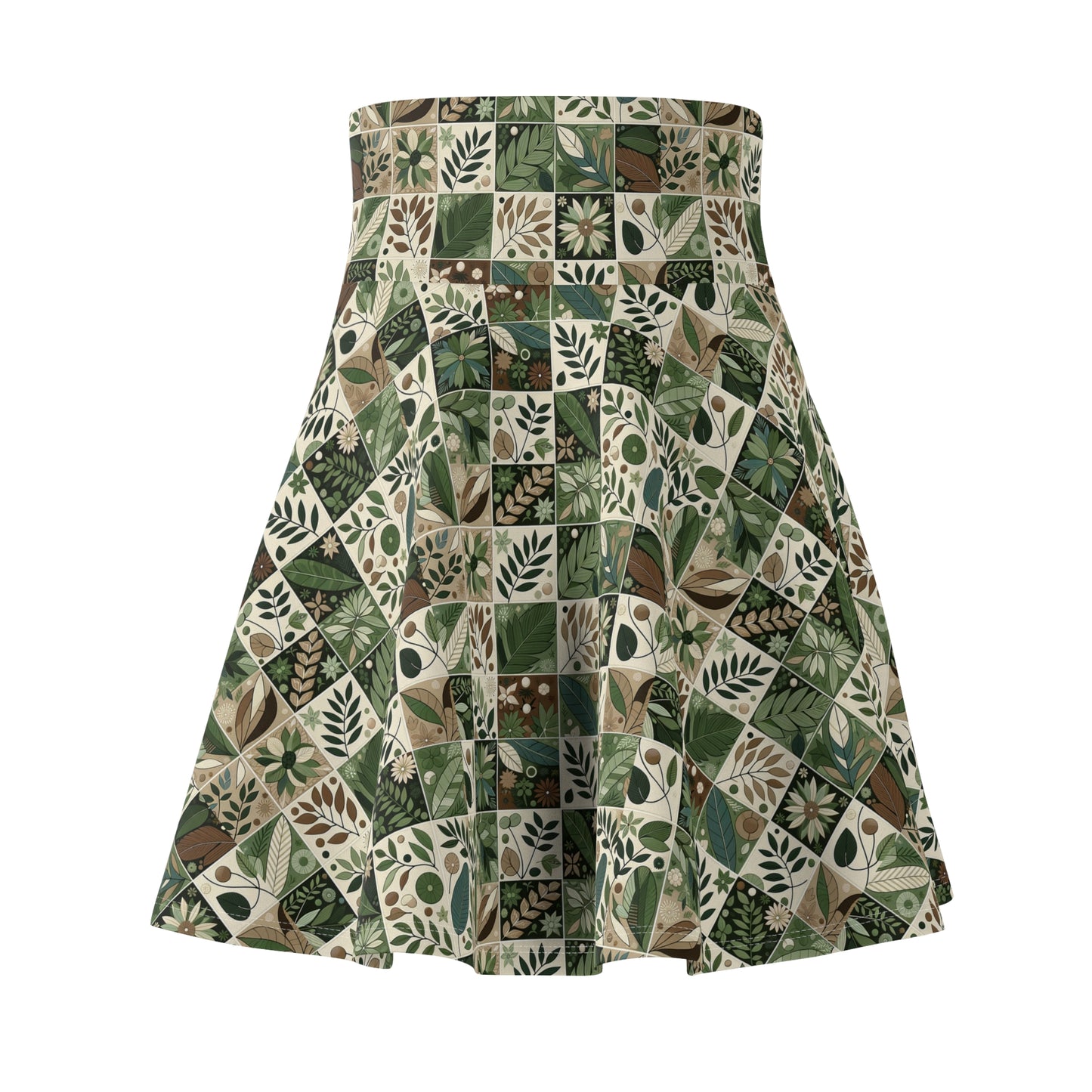 Streetwear Sustainability Environmentally Conscious Streetwear with a Natural Aesthetic Women's Skater Skirt - 8404 Design-57