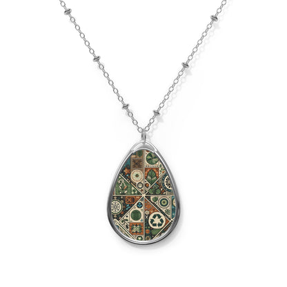 Sustainable Streetwear Sustainability-conscious Urban Style Oval Necklace - 8404 Design-67