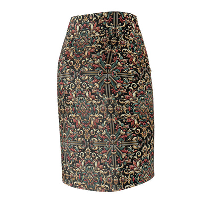 Streetwear Renaissance Artistic Clash of Old and New Women's Pencil Skirt - 8404 Design-46