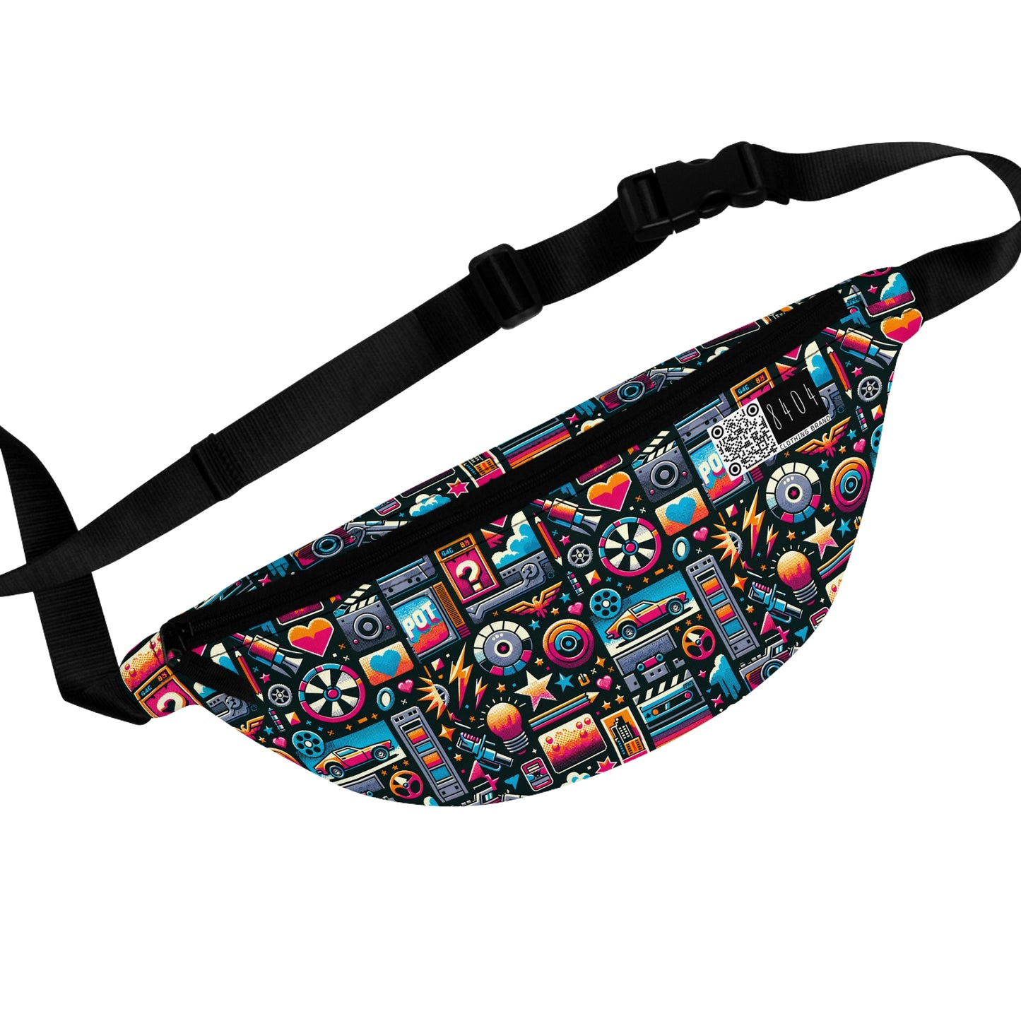 Digital Pop Culture Mashup Maximalist Pop Fanny Pack - 8404 Design-71