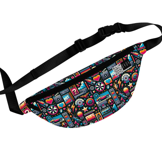 Digital Pop Culture Mashup Maximalist Pop Fanny Pack - 8404 Design-71