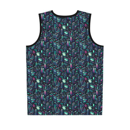 Digital Rebellion Tech-Inspired Streetwear Basketball Jersey - 8404 Design-58