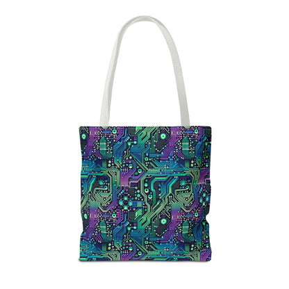 Tech-Infused Neon Tech-Forward Streetwear Tote Bag - 8404 Design-66