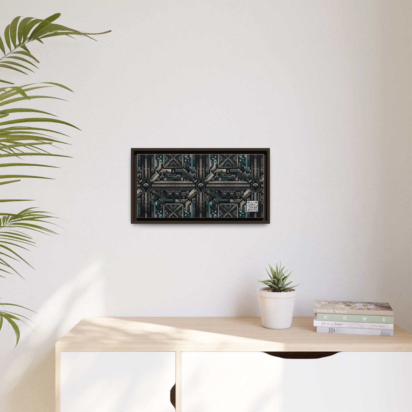 Tech Noir Futuristic Tech Aesthetic with a Dark Twist Matte Canvas, Framed (multi-color) - 8404 Design-59 B