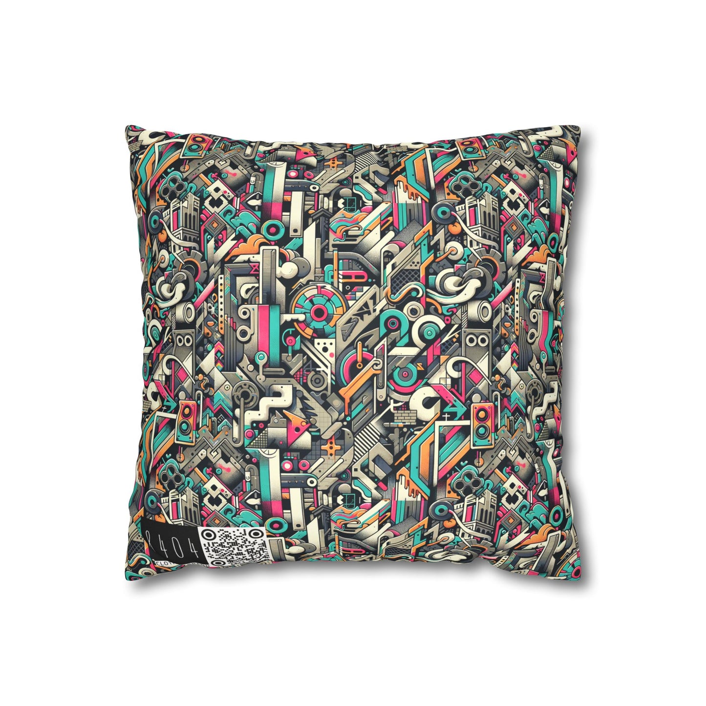 Digital Street Art Urban Street Style Faux Suede Square Pillowcase - 8404 Design-74