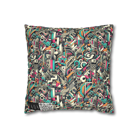 Digital Street Art Urban Street Style Faux Suede Square Pillowcase - 8404 Design-74