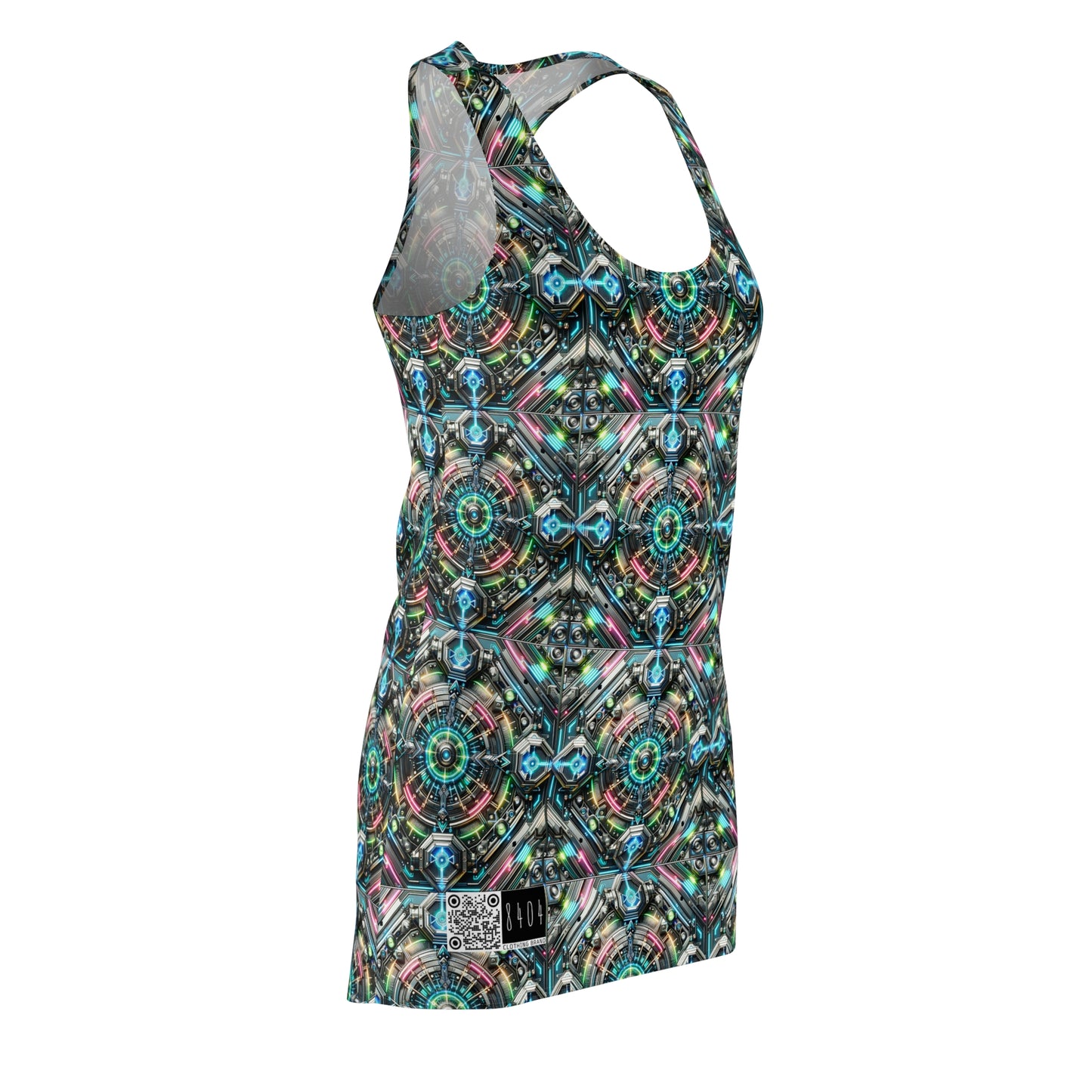 Tech-Infused Futurism Futuristic Tech Women's Cut & Sew Racerback Dress - 8404 Design-53