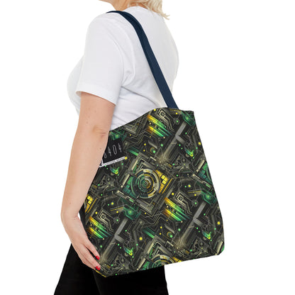 Tech Noir Graphics Tech-Inspired Streetwear Tote Bag - 8404 Design-57