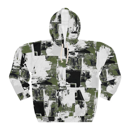 8404 Unisex Adult "green Camo Abstract" Fashion Pullover Hoodie
