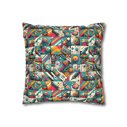 Graffiti Fusion Modern Street Art Fusion Faux Suede Square Pillowcase - 8404 Design-58