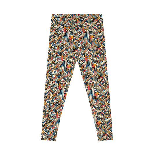 Abstract Graphic Art Modern Artistic Expression Stretch Leggings - 8404 Design-62