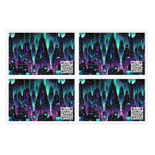 Tech Noir Graphics Futuristic Cyberpunk Sticker Sheets - 8404 Design-54
