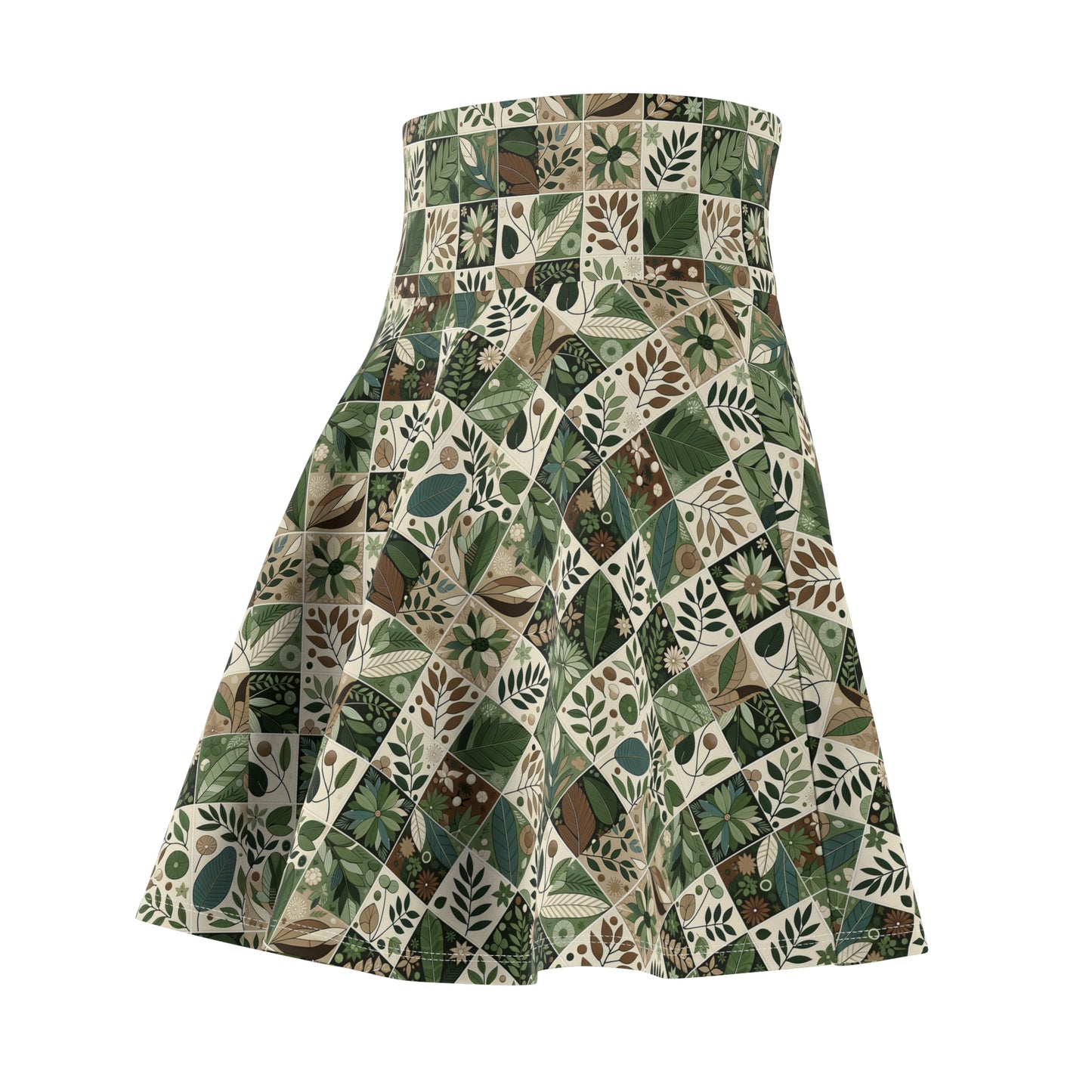 Streetwear Sustainability Environmentally Conscious Streetwear with a Natural Aesthetic Women's Skater Skirt - 8404 Design-57
