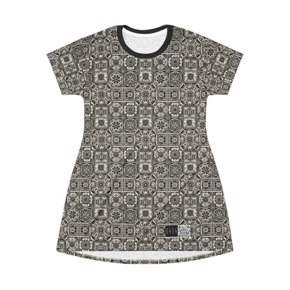 Cyber Garden Party Tech Garden Extravaganza T-Shirt Dress - 8404 Design-45