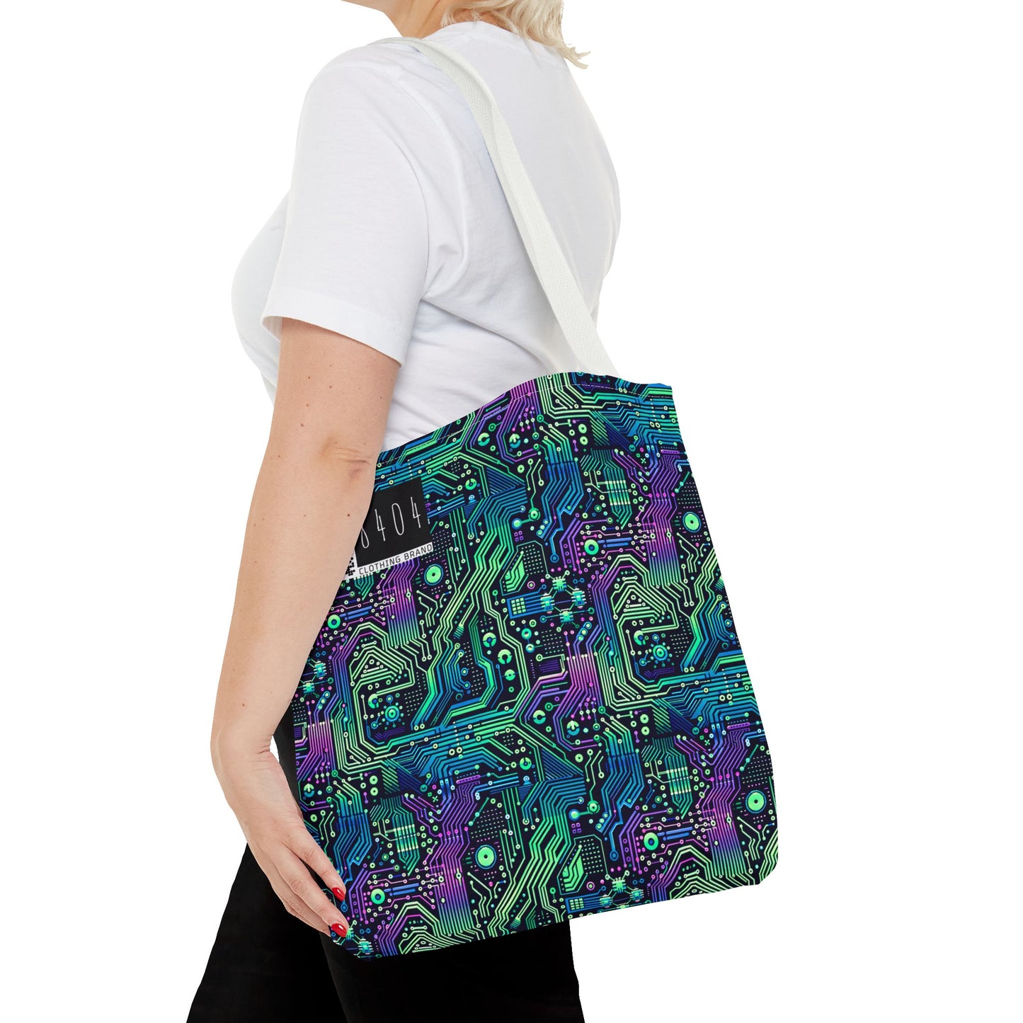 Tech-Infused Neon Tech-Forward Streetwear Tote Bag - 8404 Design-66