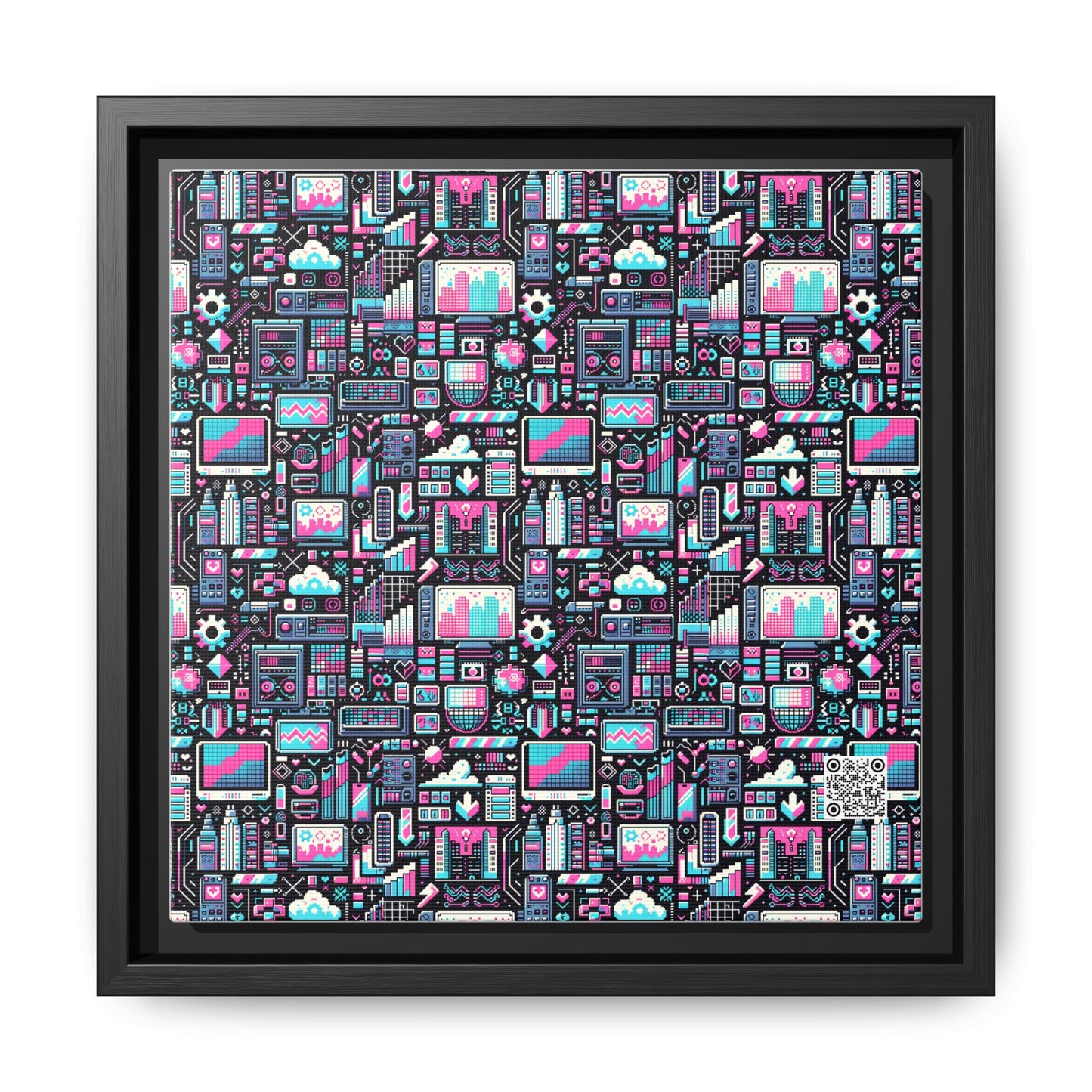 Digital Rebellion Youthful Streetwear with a Rebellious Digital Twist Matte Canvas, Framed (multi-color) - 8404 Design-71 B