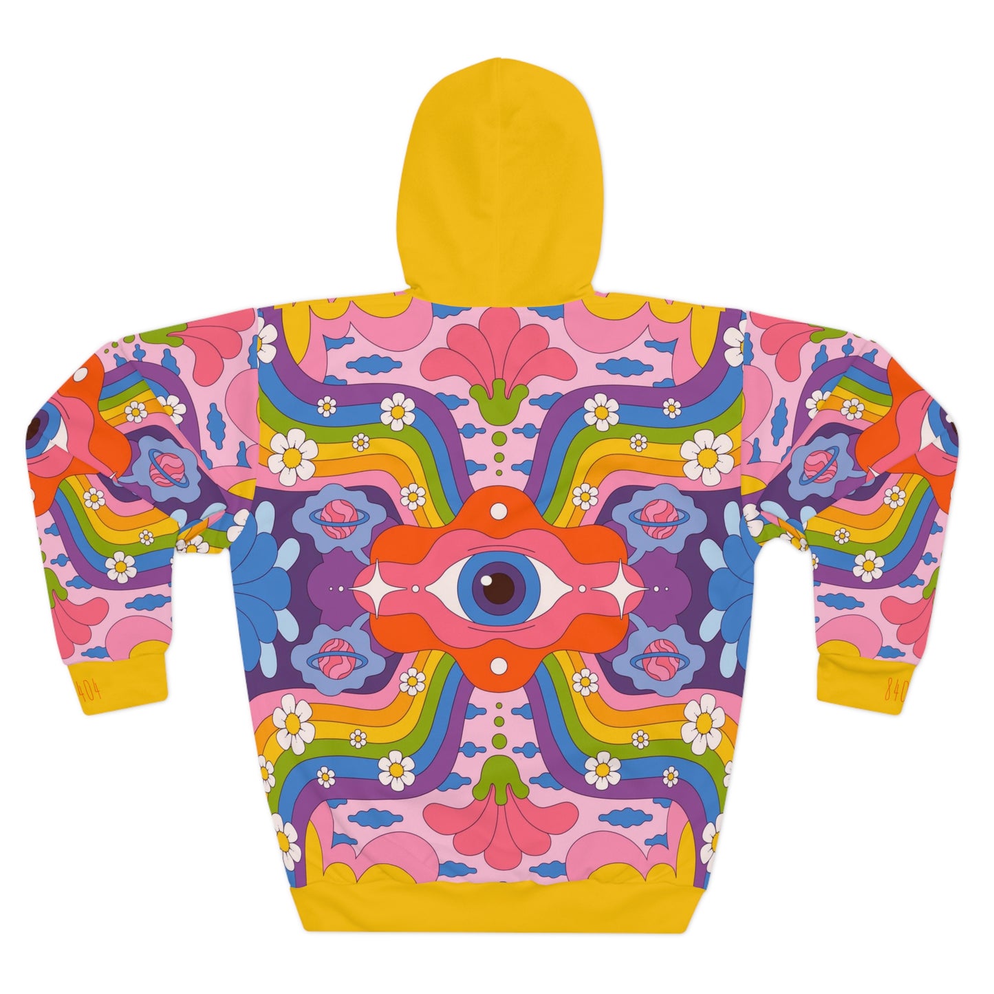 8404's Unisex Adult "The Eye of Trance in Yellow" Fashion Pullover Hoodie