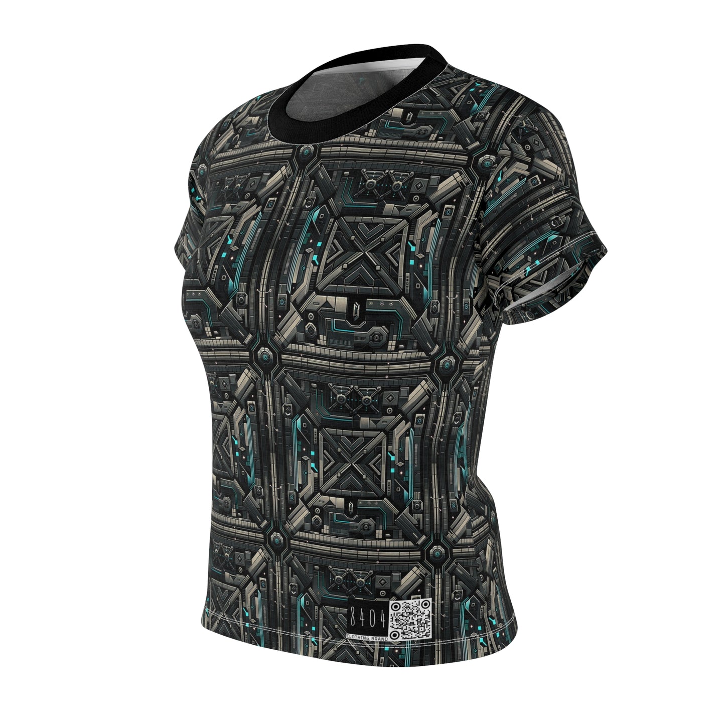 Tech Noir Futuristic Tech Aesthetic with a Dark Twist Women's Cut & Sew Tee - 8404 Design-59