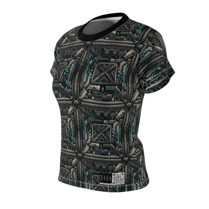 Tech Noir Futuristic Tech Aesthetic with a Dark Twist Women's Cut & Sew Tee - 8404 Design-59