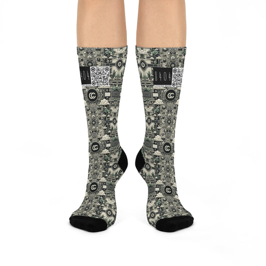 Cyber Garden Party Tech Garden Extravaganza Cushioned Crew Socks - 8404 Design-54