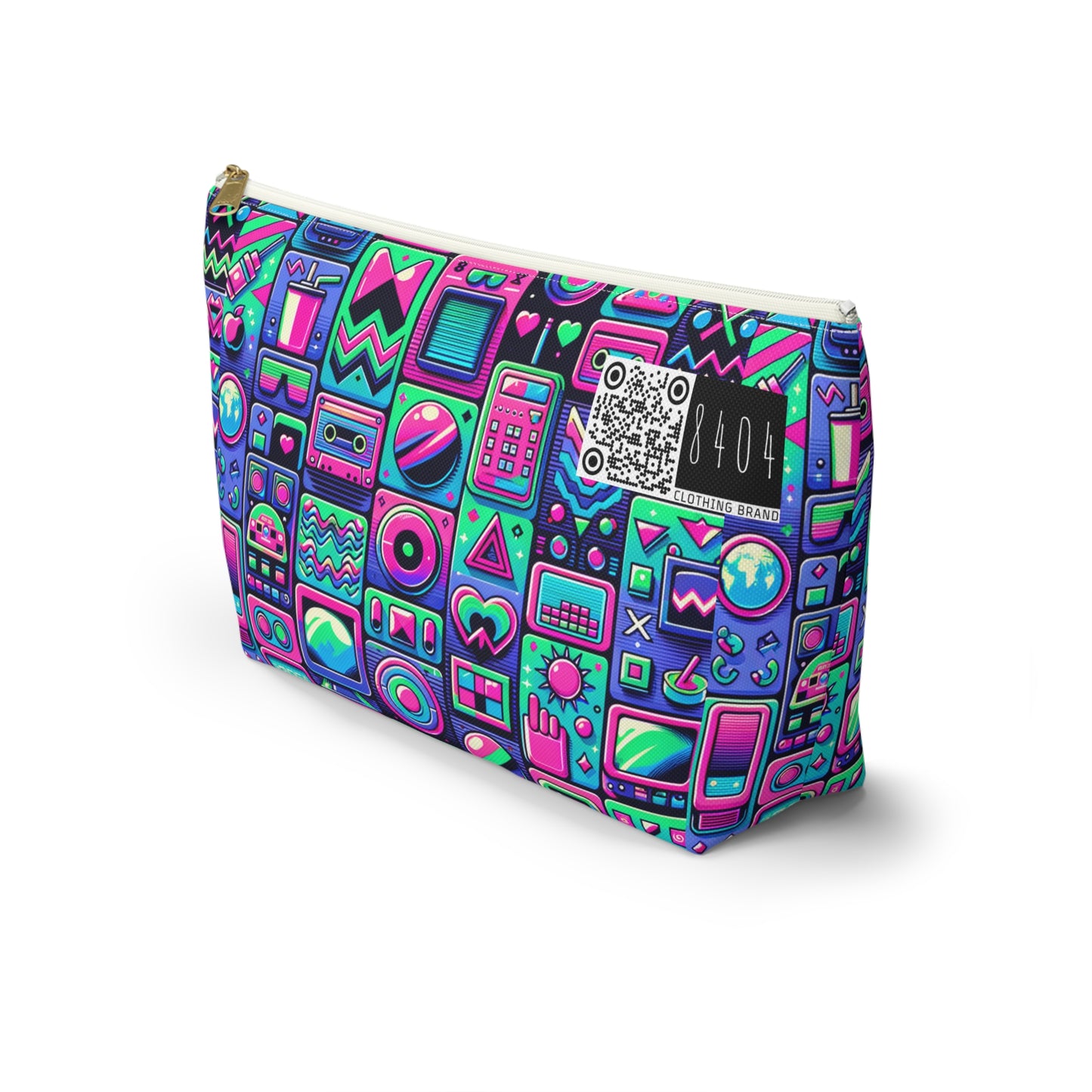 Neon Retro Revival Retro Futurism Accessory Pouch W T-bottom - 8404 Design-60