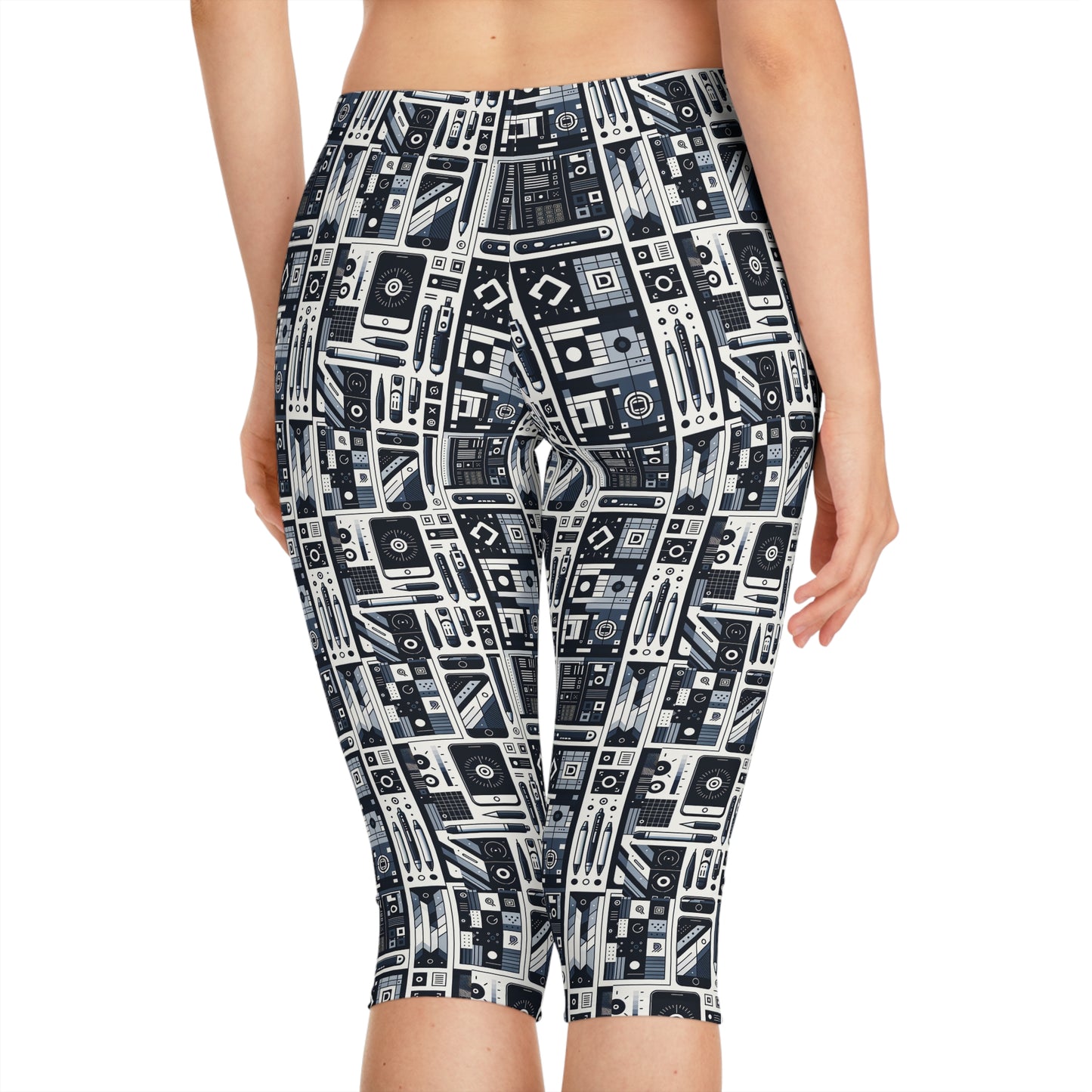 Minimalist Athleisure Minimalist Tech Women's Capri Leggings - 8404 Design-60