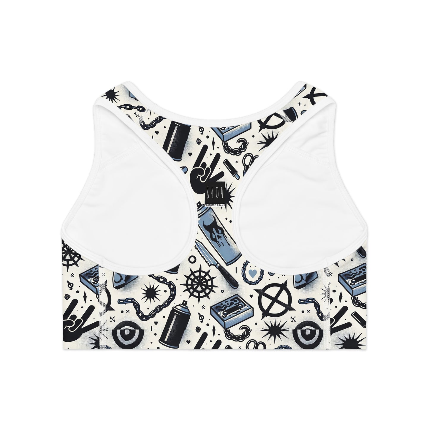 Cultural Rebellion Graphics Edgy and Rebellious With a Hint of Nostalgia Sports Bra - 8404 Design-57