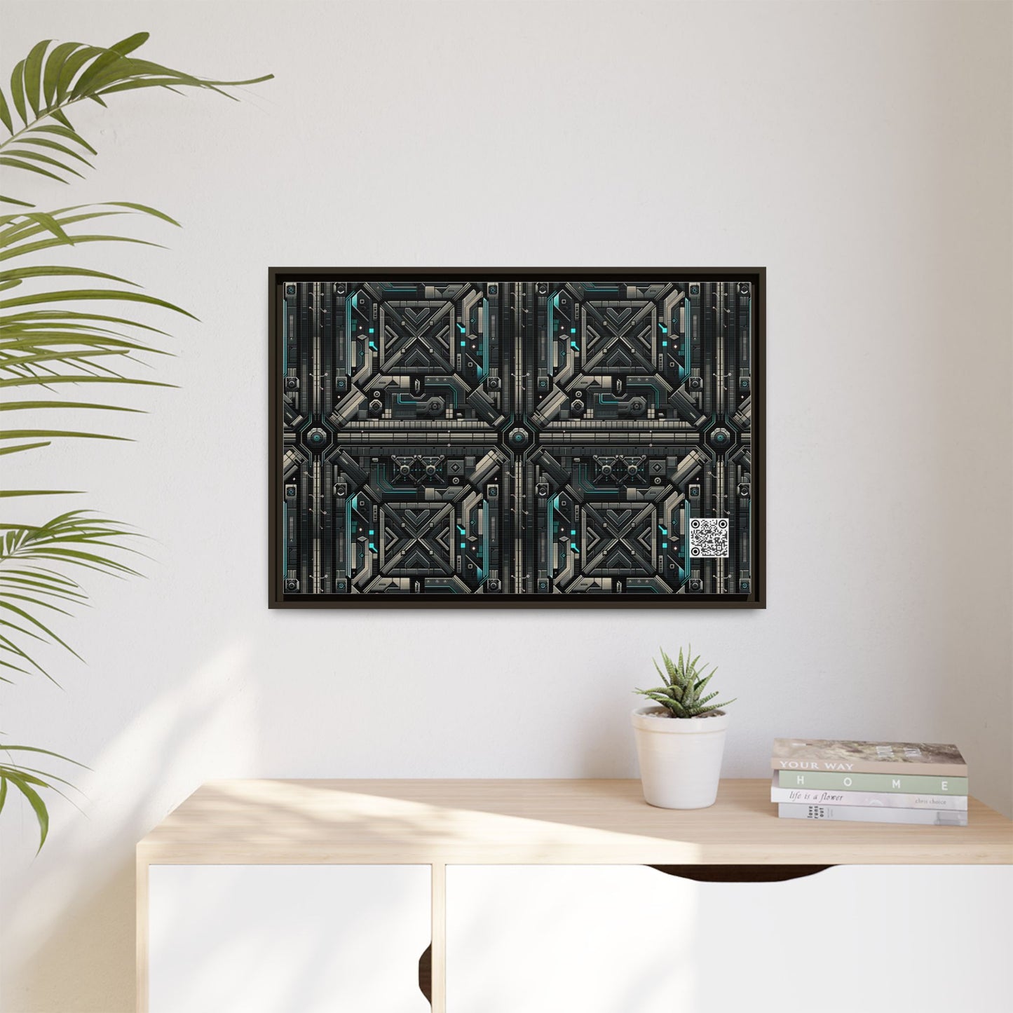 Tech Noir Futuristic Tech Aesthetic with a Dark Twist Matte Canvas, Framed (multi-color) - 8404 Design-59 A