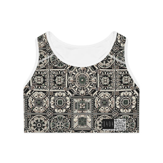 Cyber Garden Party Tech Garden Extravaganza Sports Bra - 8404 Design-45
