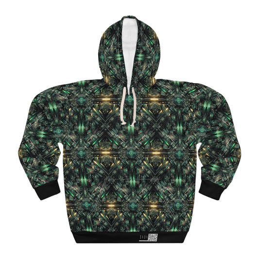 Tech Noir Graphics Tech-Inspired Streetwear Pullover Hoodie - 8404 Design-56