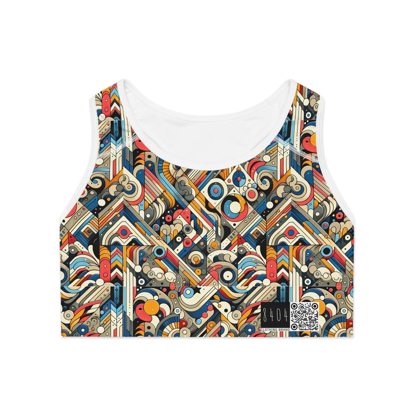 Abstract Graphic Art Modern Artistic Expression Sports Bra - 8404 Design-62