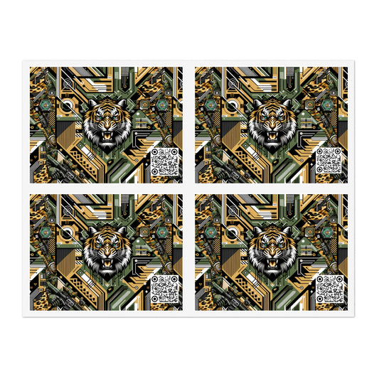 Neo-Camo Fusion Tech-Forward Streetwear Sticker Sheets - 8404 Design-58