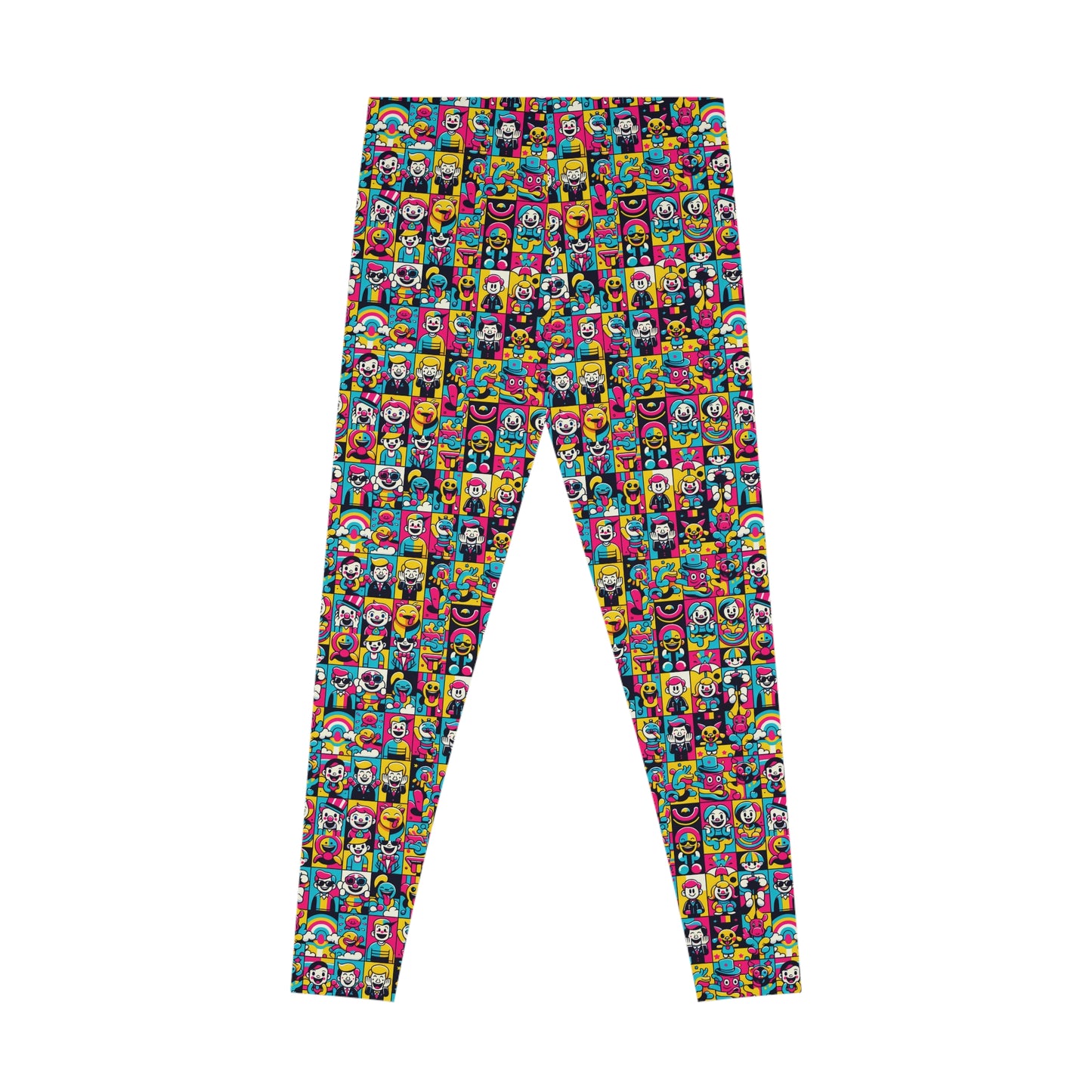 Neon Pop Playful Pop Culture Mashup Stretch Leggings - 8404 Design-60