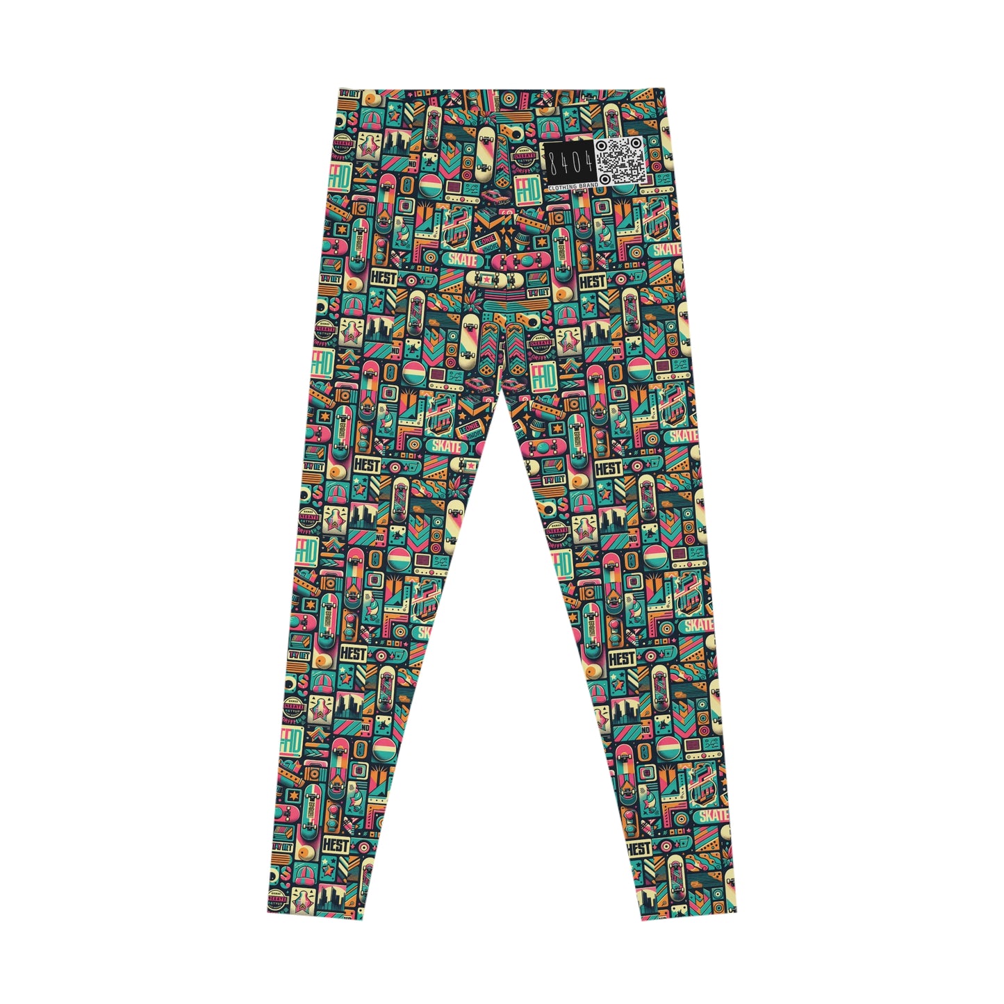 Skate Culture Revival Urban Retro Cool Stretch Leggings - 8404 Design-61